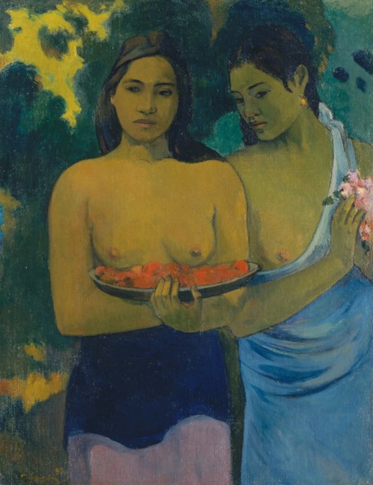 Gauguin les seins aux fleurs rouges 