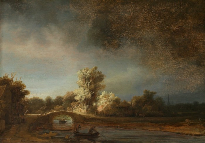 Rembrandt paysage avec pont 