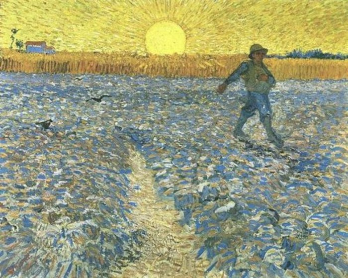 Vincent Van Gogh semeur au coucher du soleil 