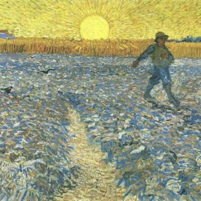 Vincent Van Gogh semeur au coucher du soleil 