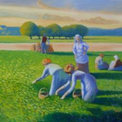 La cueillette des pois d'après Camille Pissarro *